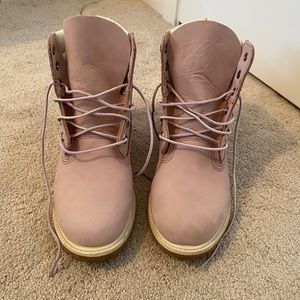 Pink timberland boots